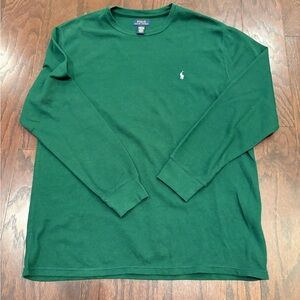 Polo Ralph Lauren Men's Green Thermal Long Sleeve Crew Neck Shirt Sleepwear 2XL